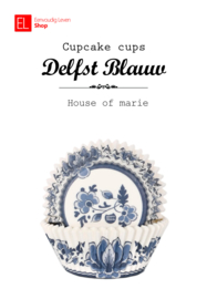 Cupcake cups - House of Marie - Delfts Blauw - 48 stuks