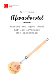 Borstel - Afwasborstel - Wit - Agave vezel