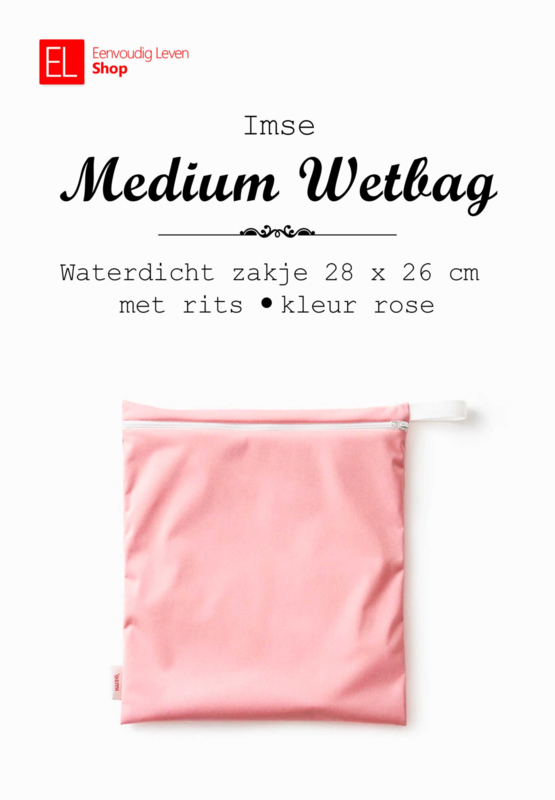 Imse - Medium wetbag - kleur: rose -  waterdicht zakje met rits