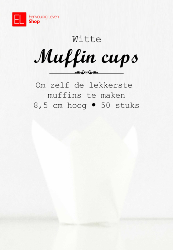 Cups - muffin - wit - 50 stuks - tulp - 85 mm