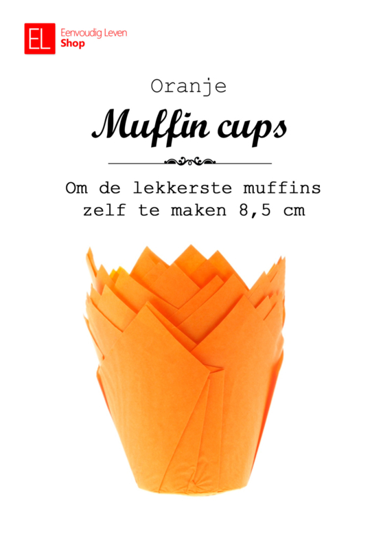 Cups - muffin - oranje - 50 stuks - tulp - 85 mm