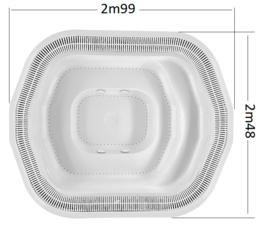 Large spa whirlpool with overflow gutter 2m99 x 2m48