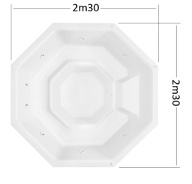 Octagon bad zonder overloopgoot 2m30