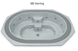 Large spa whirlpool side step with overflow gutter 3m65 x 2m81
