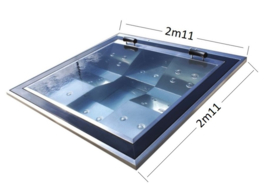 Square Stainless Steel whirlpool spa with overflow gutter 2m11