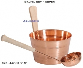 Sauna bucket copper (set)