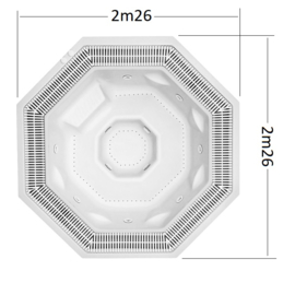 Octagon bad met overloopgoot 2m26