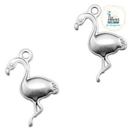 Bedels DQ metaal flamingo Antiek zilver (nikkelvrij)