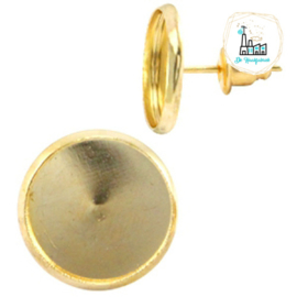 Metalen oorsteker voor stipsteentjes 12mm Goud