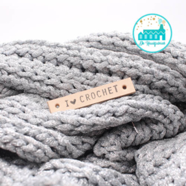 I Love Crochet Leren Label Bedrukt