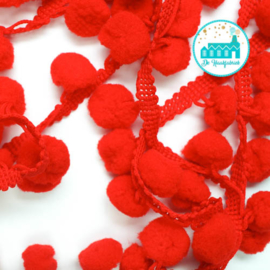 Pompon Strip Red 1 meter / pompons 1 cm