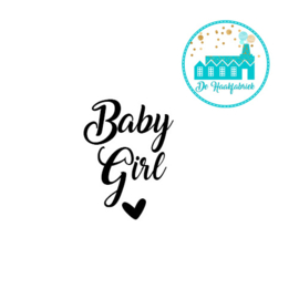 Baby Girl Big Labels met drukknoop 10 cm x 3 cm met tekst naturel