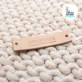 LEREN LABEL HANDMADE MET HAAKNAALD