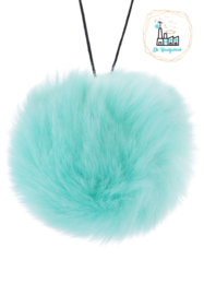 Pompon kunstbont  9,5 cm doorsnede Mint Groen