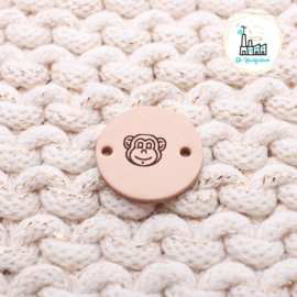 Rond Leren Label 25 MM  MONKEY