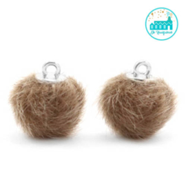 Mini Pompons Faux Fur 12 mm Taupe