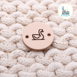 Rond Leren Label 25 MM  SWAN