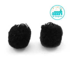 Mini Pompons 15 mm Zwart