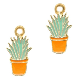 Bedel cactus mint oranje goud 21 mm x 10mm