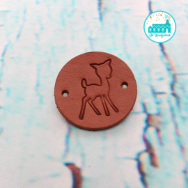 Round Leather Label 3,5 cm 'Little Deer'