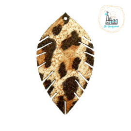 Imi leer hangers leaf leopard Beige-brown Small