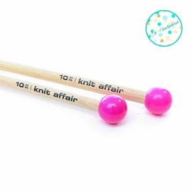 Knit Affair Basic Knitting Needles Neon Pink 10 mm length 35 cm