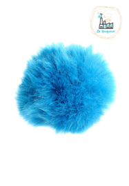 Pompon kunstbont  10 cm doorsnede Blauw