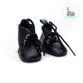 Schoentjes voor Amigurumi Poppetjes Zwart met Veter laarsjes Model
