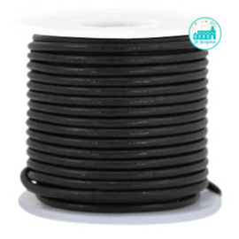 Round Leather String 2 mm Black