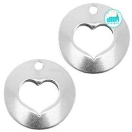 Metal Label Heart 14 mm