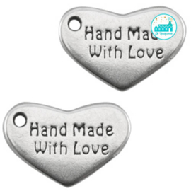 Heart Metal Label 'Handmade With Love' 12MM