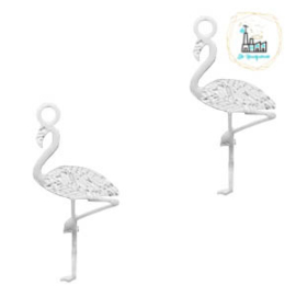 Hangers bohemian flamingo Zilver 20 mm x 5 mm