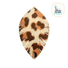 Imi leer hangers leaf leopard Beige-red brown Small
