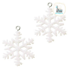 Bedel Snowflake Glitter 23x18mm klein