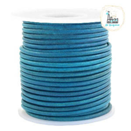 Leren Koord Rond 3mm Vintage aqua dazzle blue