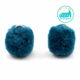 Mini Pompons 15 mm Donker Blauw / Petrol