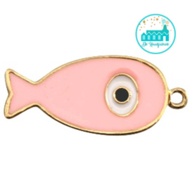 Vis bedel met 1 oogje 44 mm x 20 mm roze goud