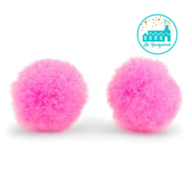 Mini Pompons 15 mm Neon Pink