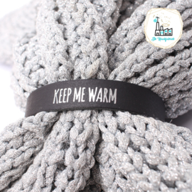 Sjaal Riempjes Zwart-KEEP ME WARM ZILVER