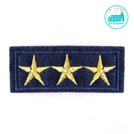 Applicatie / Patch Army stars Blauw-goud 6 cm x 3 cm