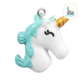 Unicorn Bedel White-turquoise 28x23mm