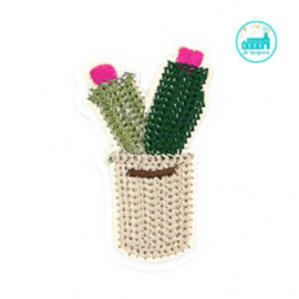 Applicatie / Patch Cactus in potje 6 cm x 4 cm