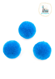 Pompon Stof 30MM Kobalt Blauw