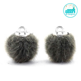 Mini Pompons Faux Fur 12 mm Sage Groen