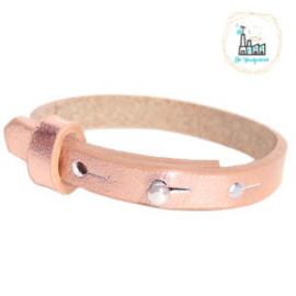 Cuoio armbanden leer 8 mm  Holographic Rosegold