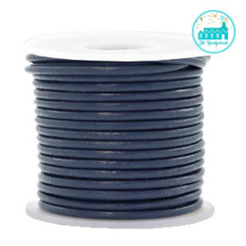 Round Leather String 2 mm Dark Blue