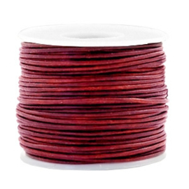 Leren koord rond Vintage Red 2 MM