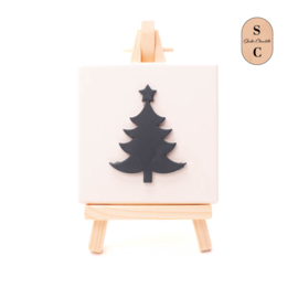 Tegeltje met Kerstboom 9 x 9 cm