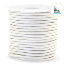 Leren Koord Rond 3 mm white