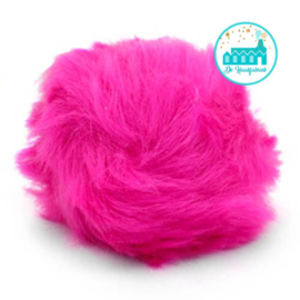 Pompon kunstbont  6 cm doorsnede Fuchsia Pink